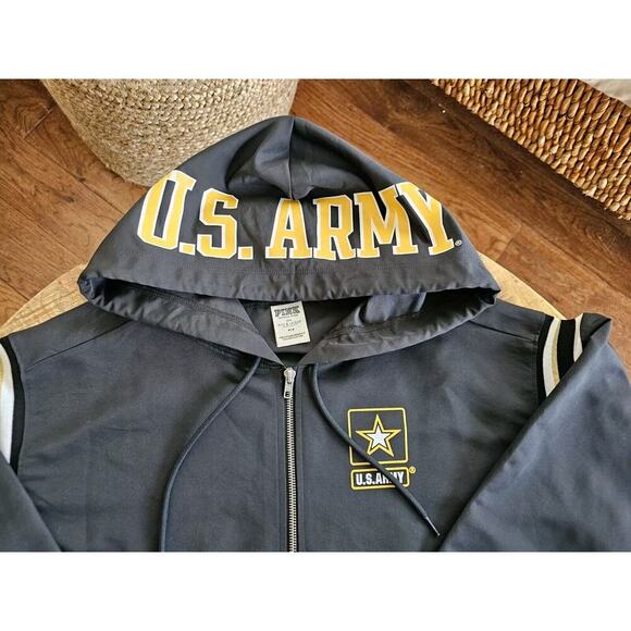 Victoria Secret Pink Army Hood Wind Breaker Jacket Women's Size M Rare Retired - Picture 2 of 10